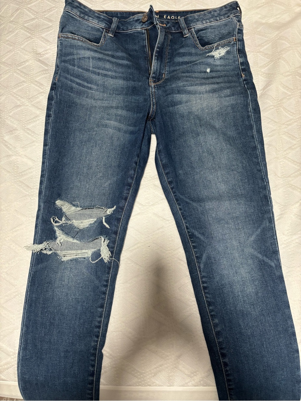 American Eagle Outfitters Women's Distressed Blue Skinny Jeans
